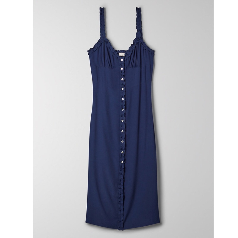 WILFRED | 6 HEARTTHROB DRESS BUTTON UP RUFFLE MIDI - Picture 6 of 7